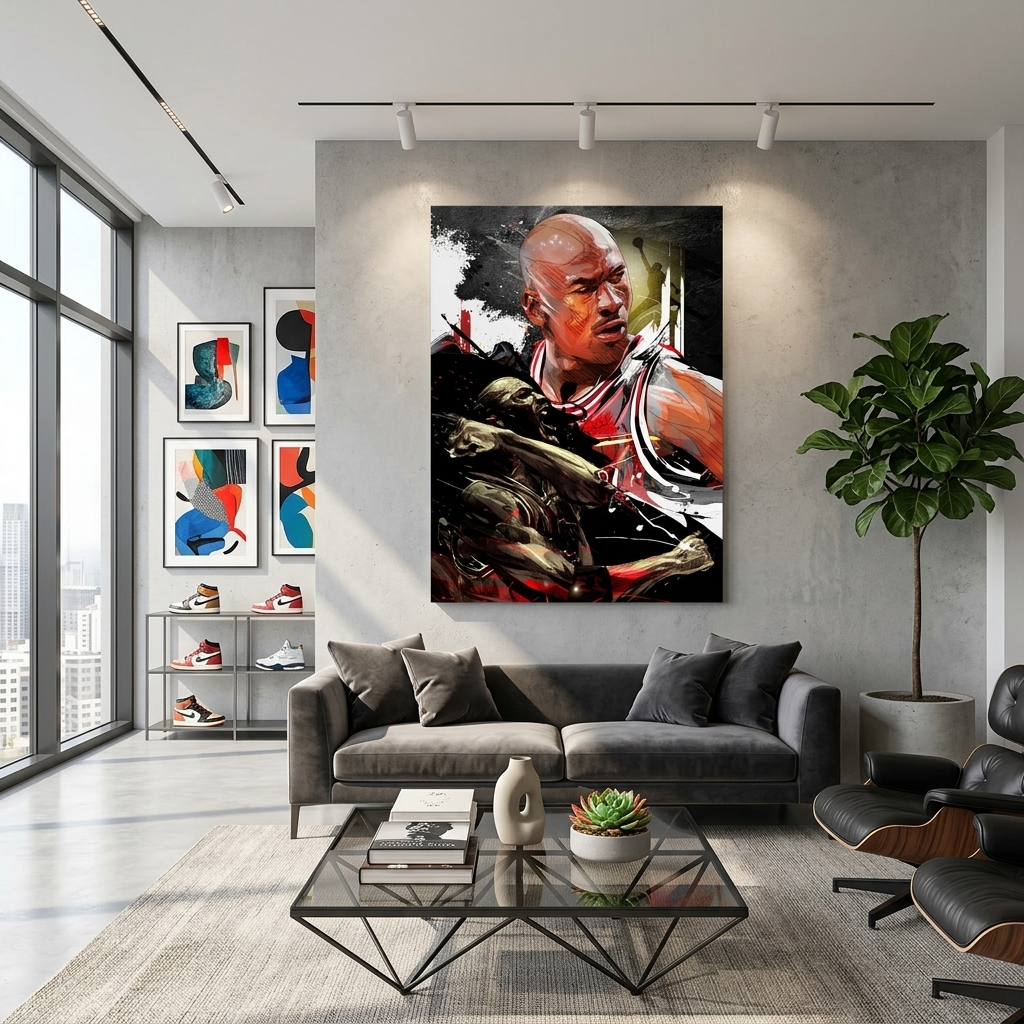 Basketball player Michael Jordan Canvas Wall Art Print