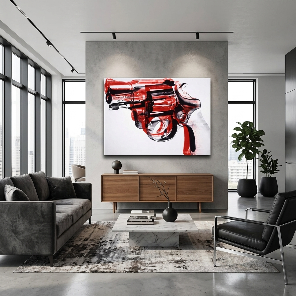 Reproduktion Revolver Reproduktion Leinwand Wand Kunstdruck