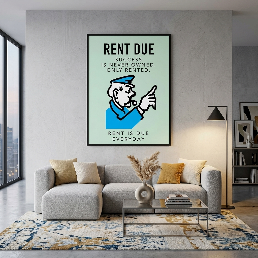 Monopoly – Miete fällig – Leinwandbild, Wandbild