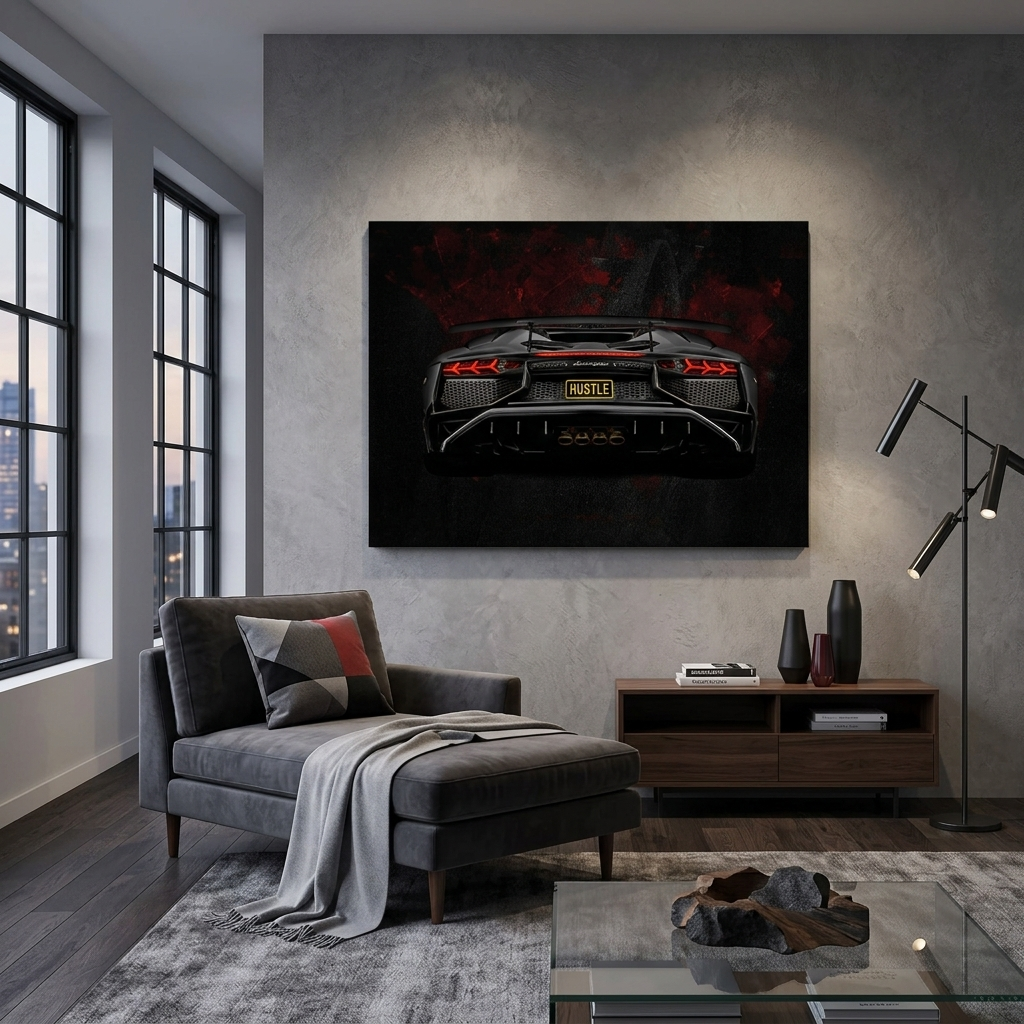 Leinwandbild, Rückansicht des Lamborghini Aventador