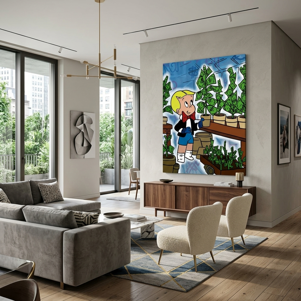 Monopoly Money tree Canvas Wall Art Print