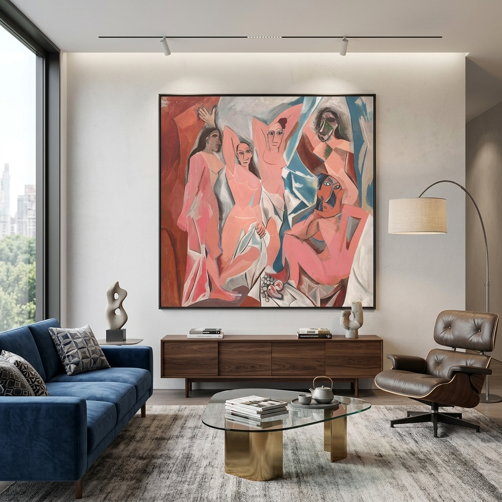 Reproduktion von Pablo Picasso, „Die Jungfrauen von Avignon“, Reproduktion auf Leinwand, Kunstdruck