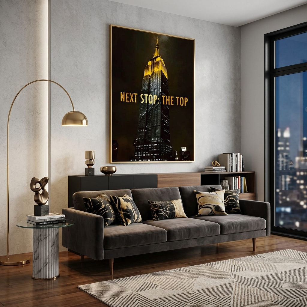 Motivierender Leinwand-Kunstdruck „Empire State Building“