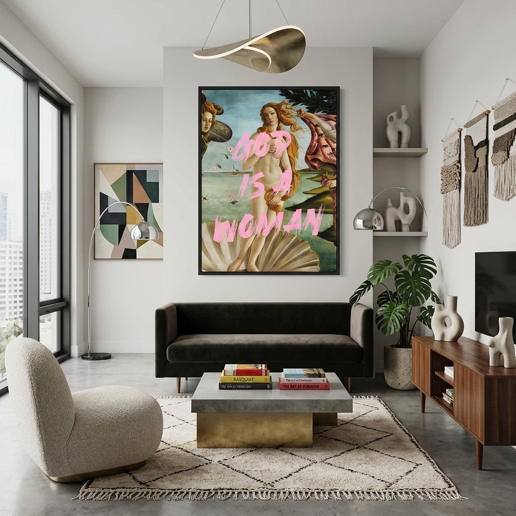Kunstdruck auf Leinwand ist eine Frau