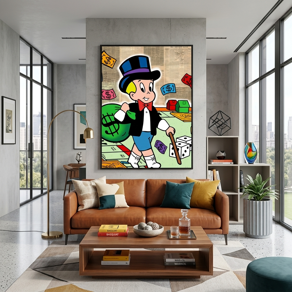 Monopoly Richie Rich Leinwand Wand Kunstdruck