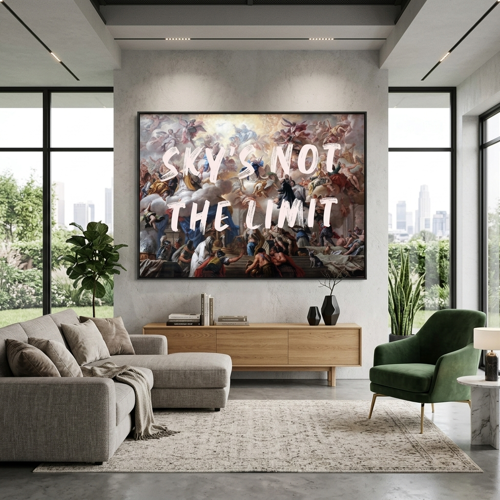 Kunstdruck auf Leinwand, der Himmel ist nicht die Grenze