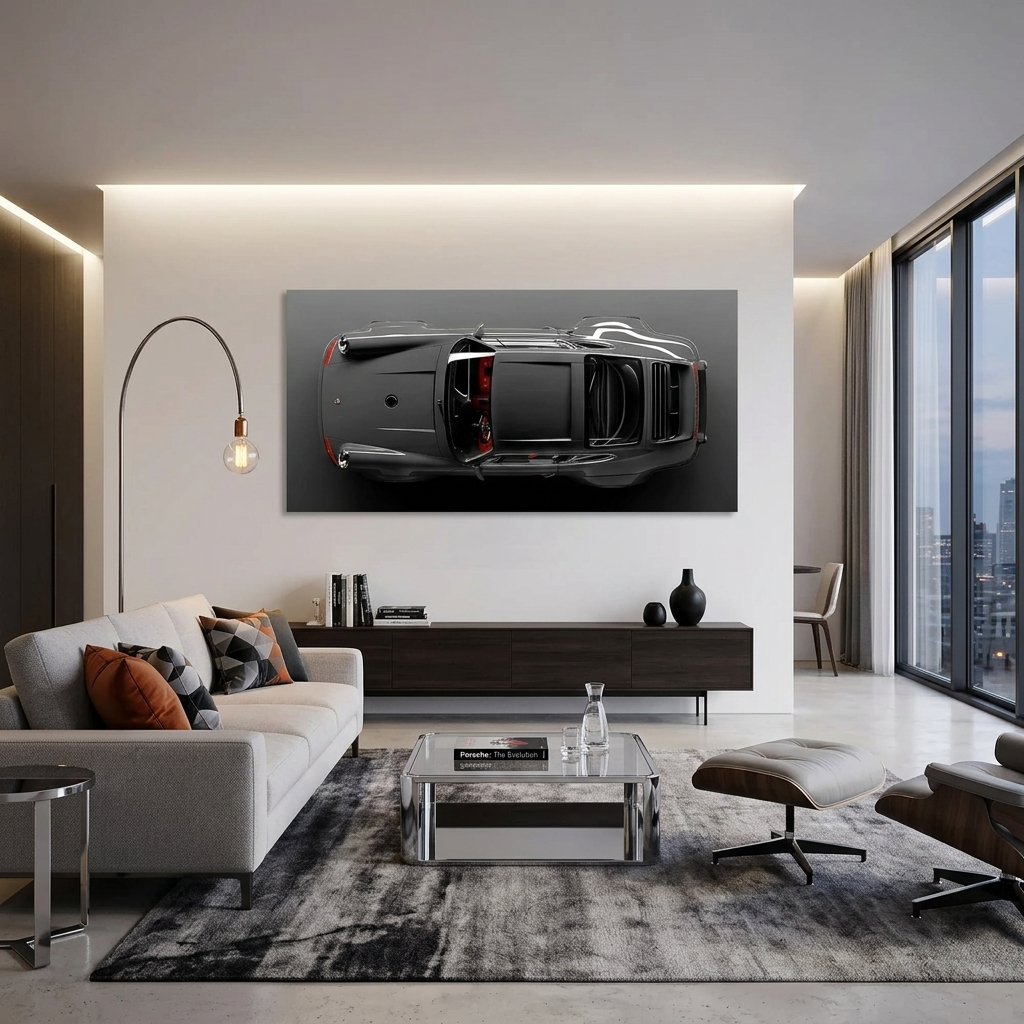 Leinwandbild „Porsche-Draufsicht“