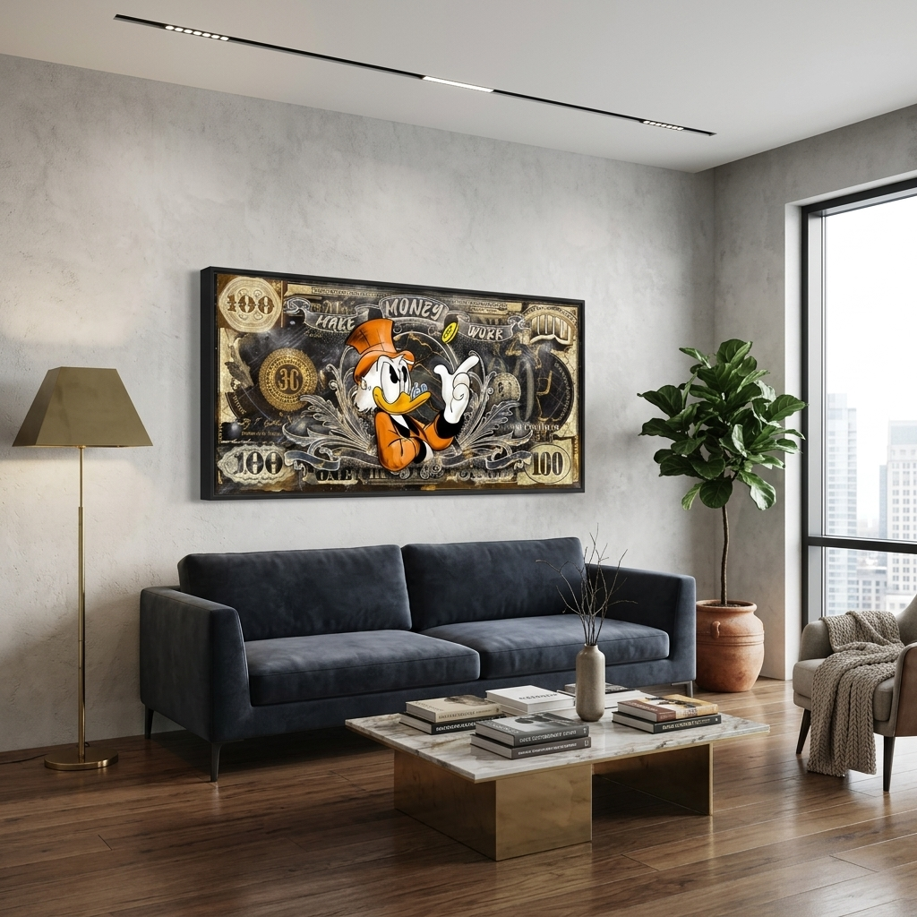 100 $ Pop-Art-Kunstdruck auf Leinwand