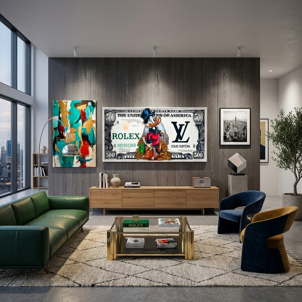 100 $ Pop-Art-Kunstdruck auf Leinwand