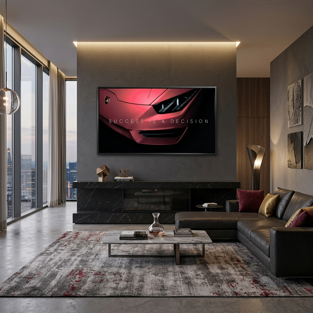 Erfolg zu motivieren ist eine Entscheidung Lamborghini Motivierender Leinwand-Kunstdruck