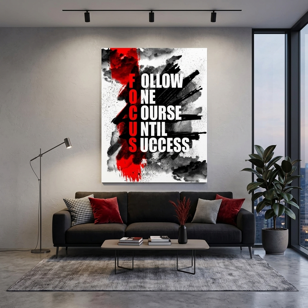 Zur Motivation Fokus Motivierender Leinwand-Kunstdruck