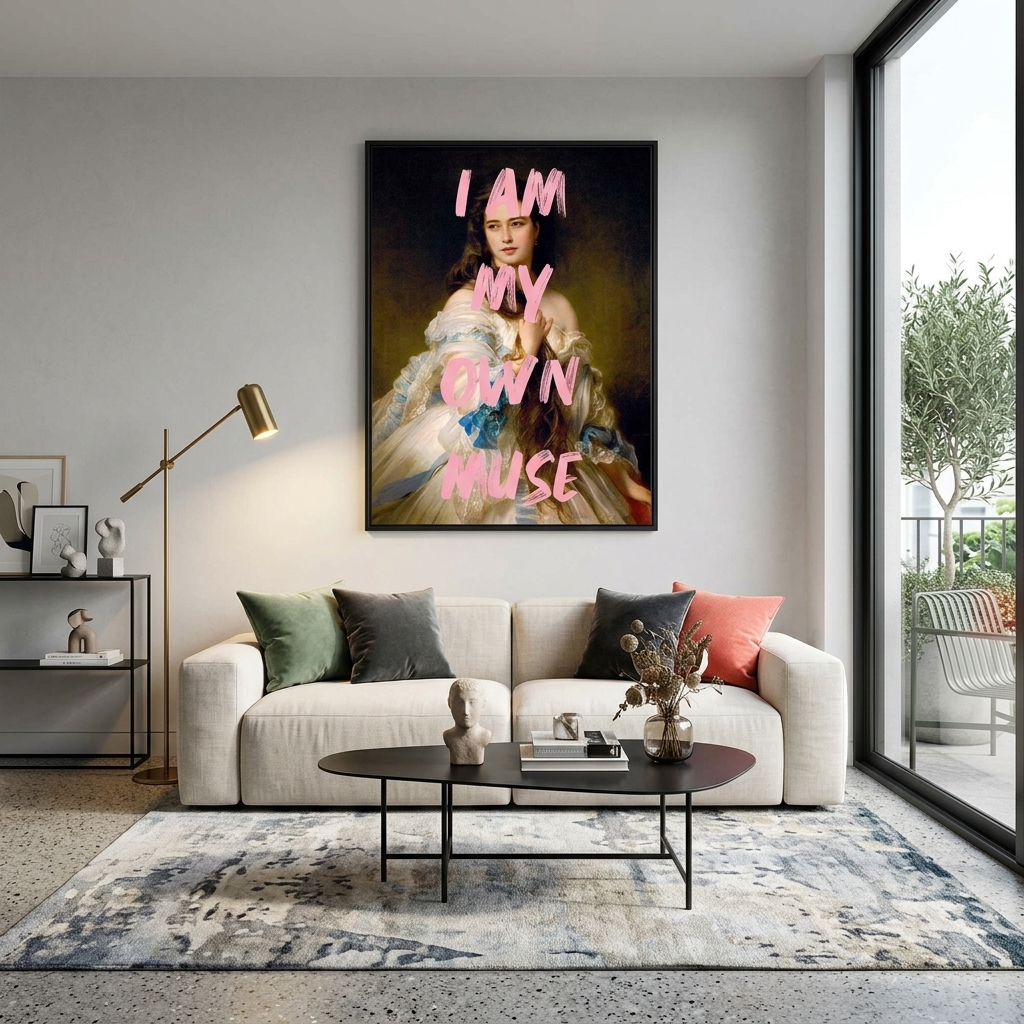 Kunstdruck auf Leinwand, Porträt von Rimskaya-Korsakova. Ich bin meine eigene Muse