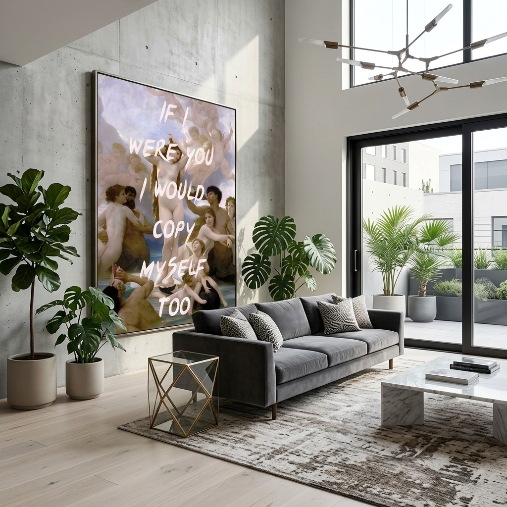 Kunstdruck auf Leinwand, wenn ich du wäre, würde ich mich auch kopieren