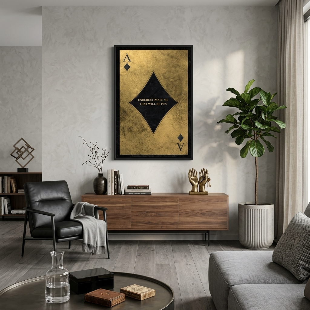 Golden Ace Motivational Canvas Wall Art Print