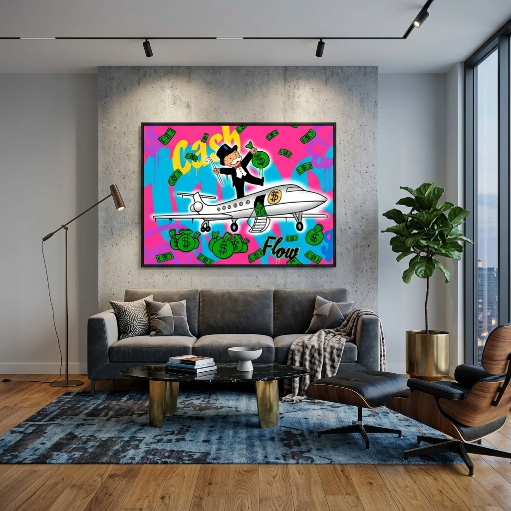 Inspirierender Kunstdruck auf Leinwand „Cash Flow“