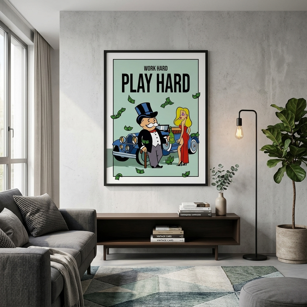 Monopoly Grown-up Play Canvas Wall Art Print
