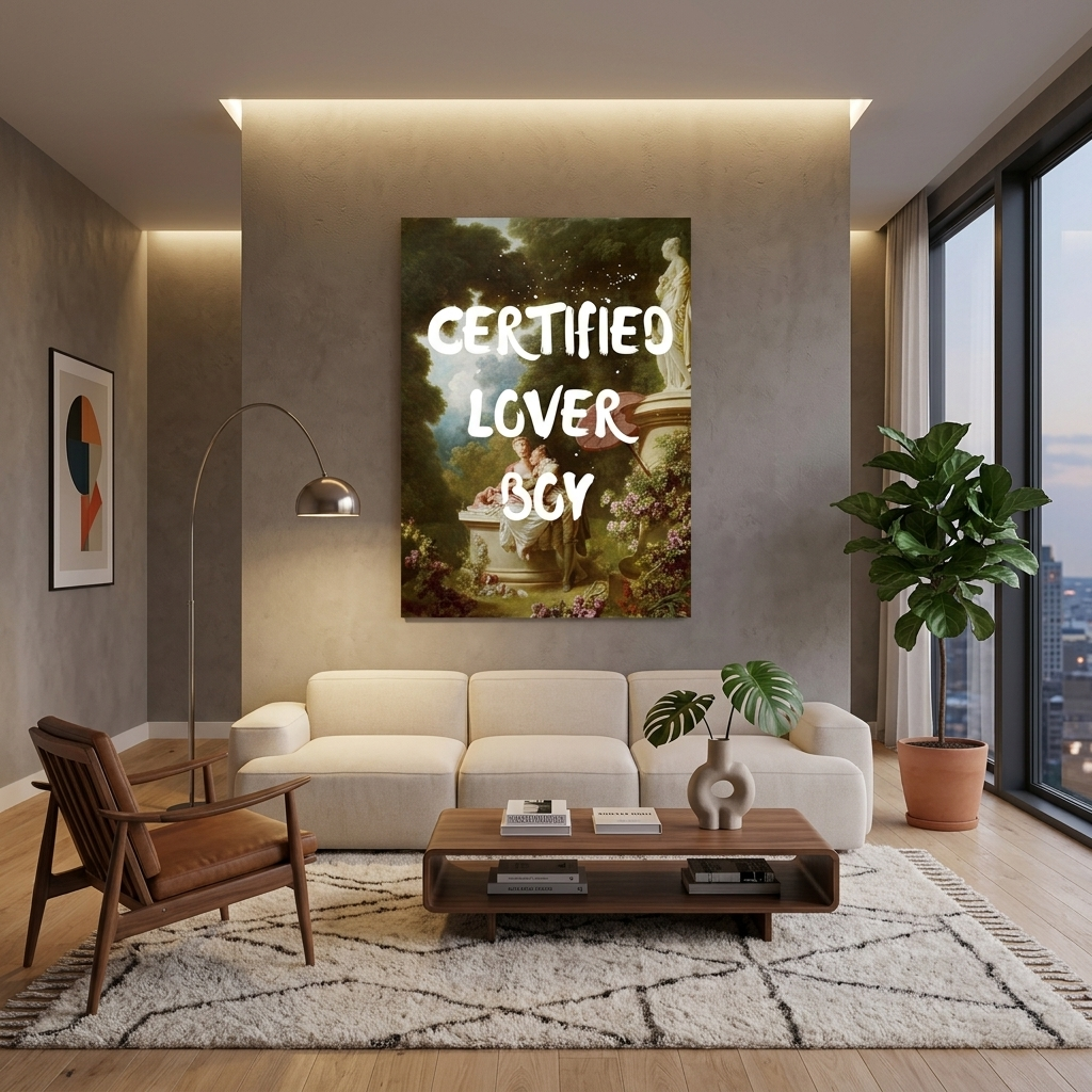 Kunstdruck auf Leinwand, Motiv „Certified Lover Boy“