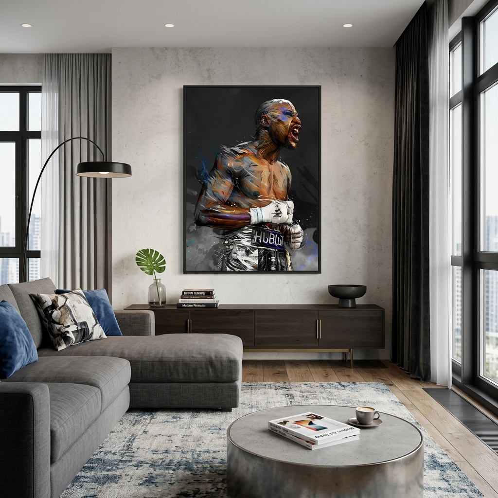 Kunstdruck auf Leinwand, Motiv: Boxer Floyd Mayweather