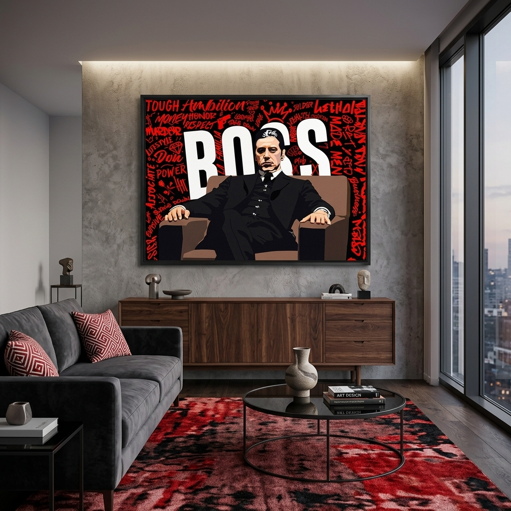 Tony Montanas Boss – Motivierender Kunstdruck auf Leinwand