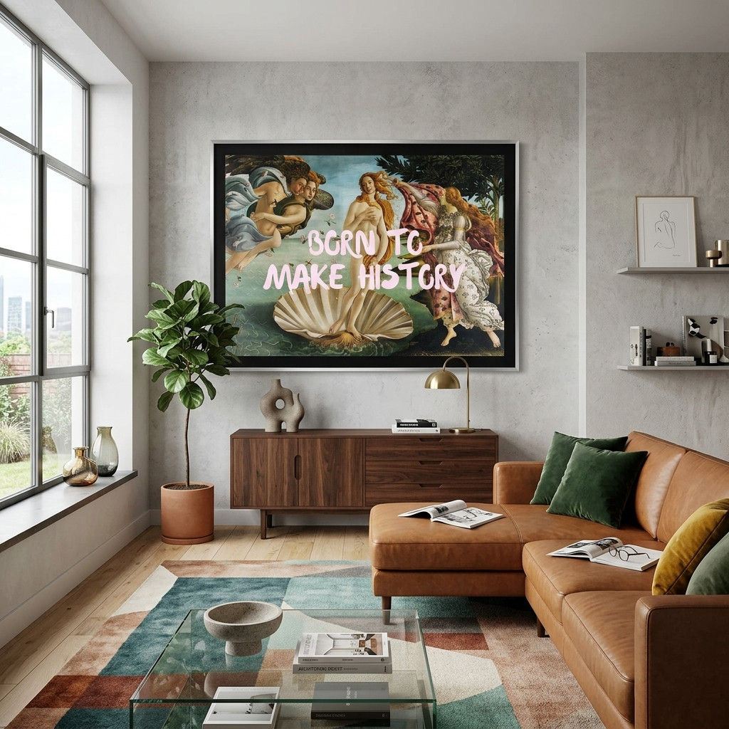 Kunstdruck auf Leinwand, „Born to make history“