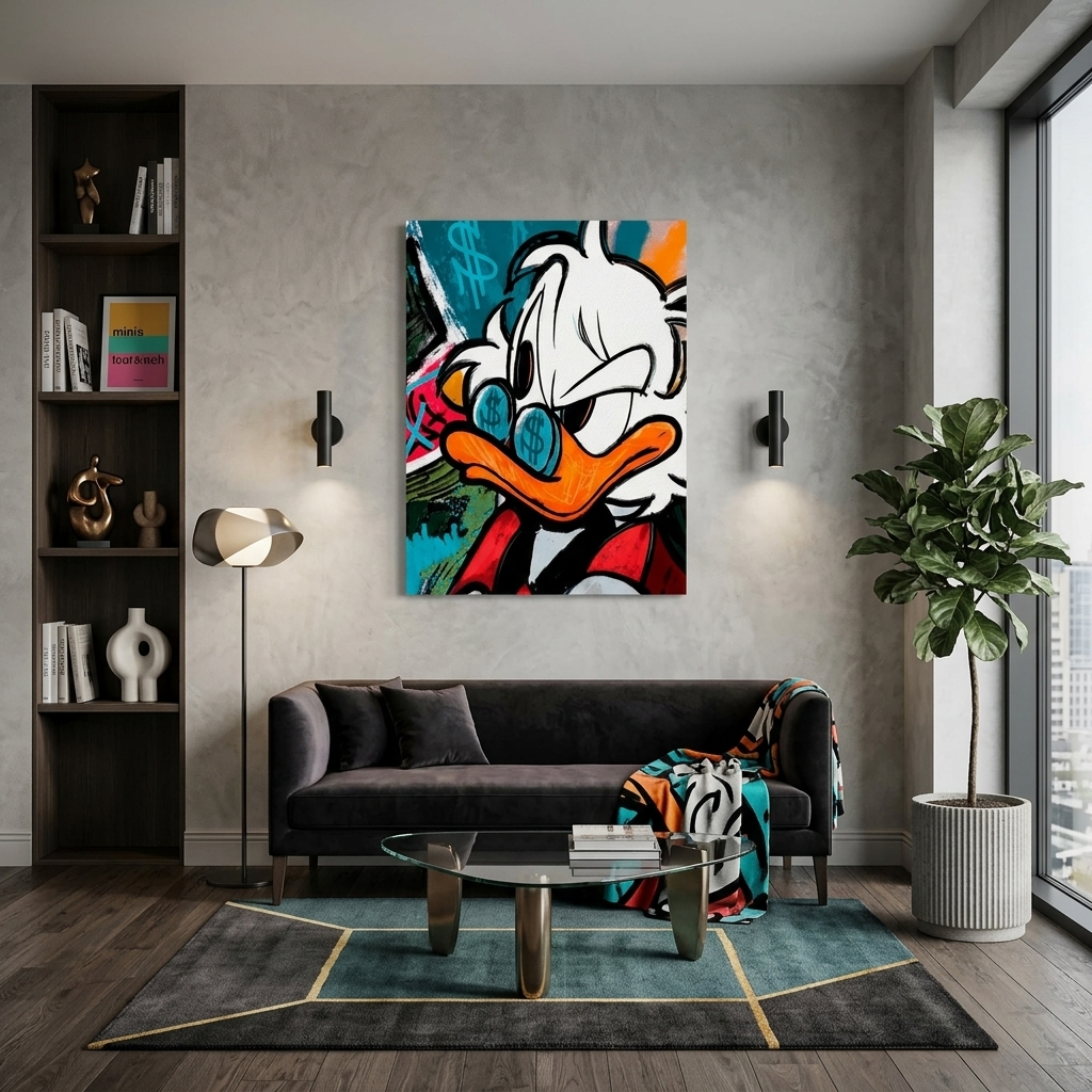 Inspirierender Kunstdruck auf Leinwand „Onkel Dagobert“