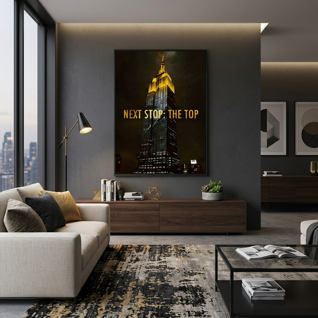 Motivierender Leinwand-Kunstdruck „Empire State Building“