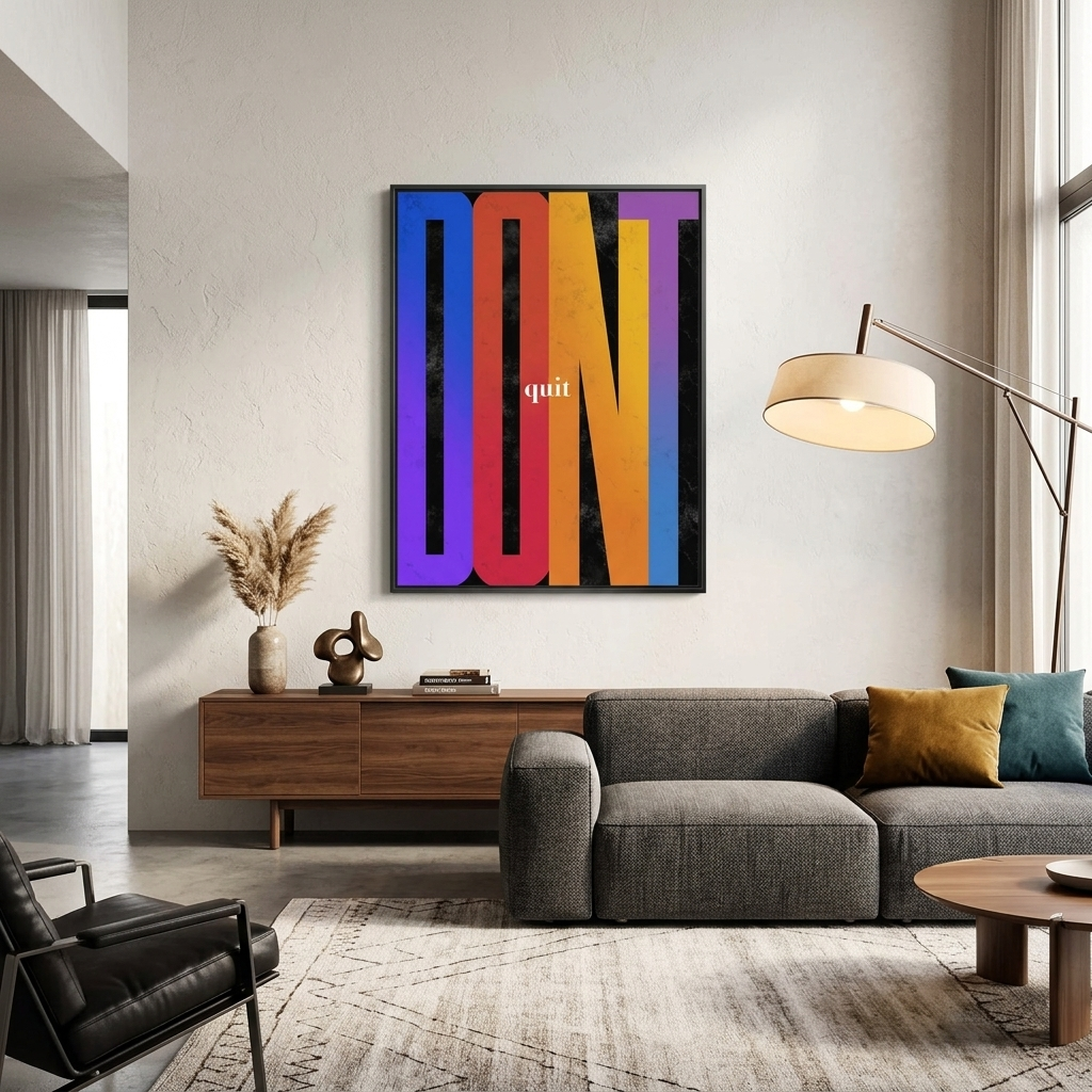 Um zu motivieren, geben Sie nicht auf, motivierender Leinwand-Kunstdruck