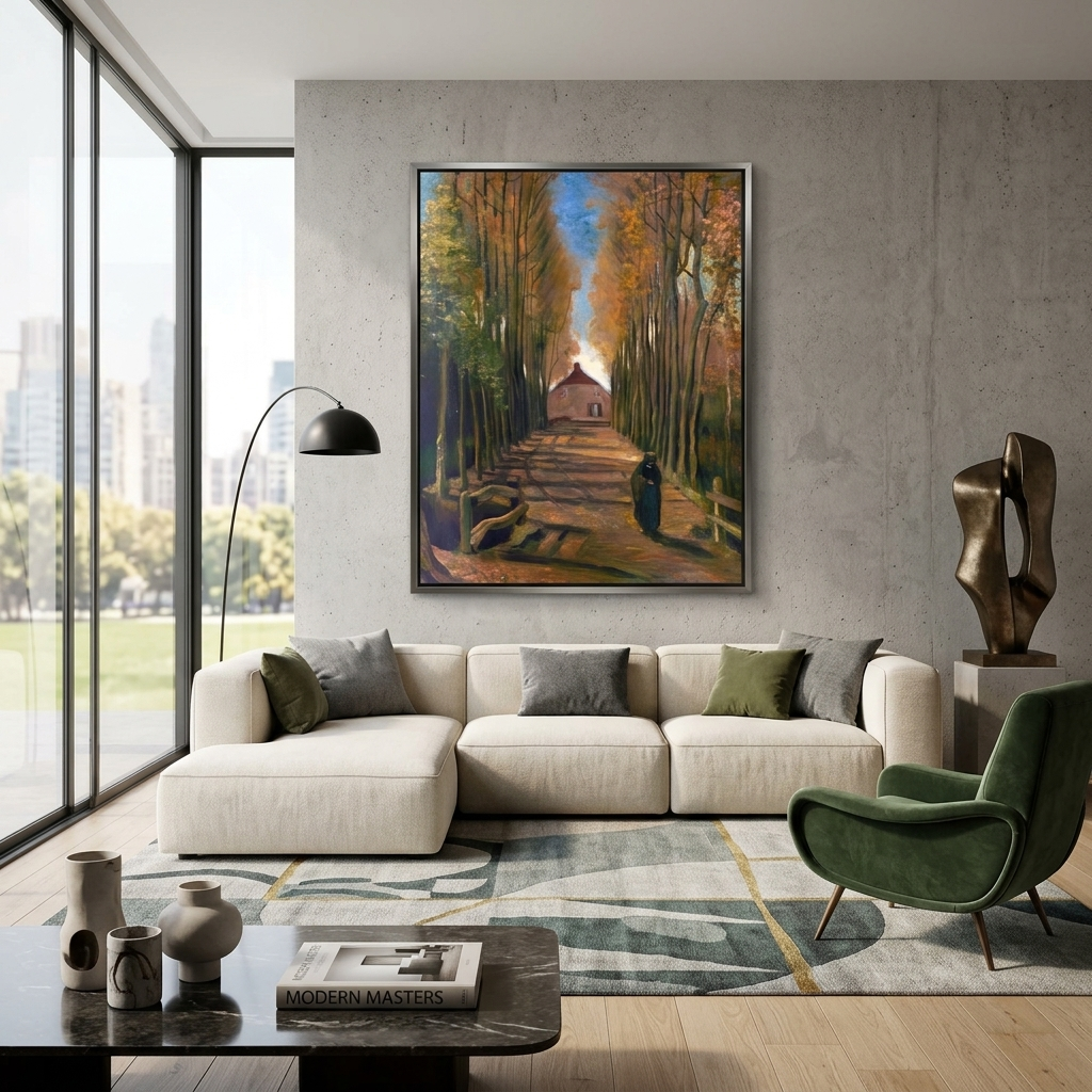 Reproduktion, Pappelallee im Herbst, Van Gogh, Reproduktion, Leinwandbild, Wandbild