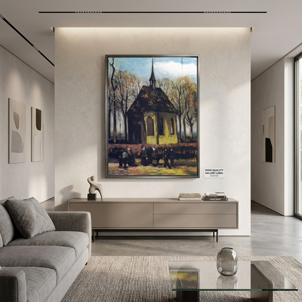 Reproduktion „Austritt aus der evangelischen Kirche“, Reproduktion auf Leinwand, Kunstdruck