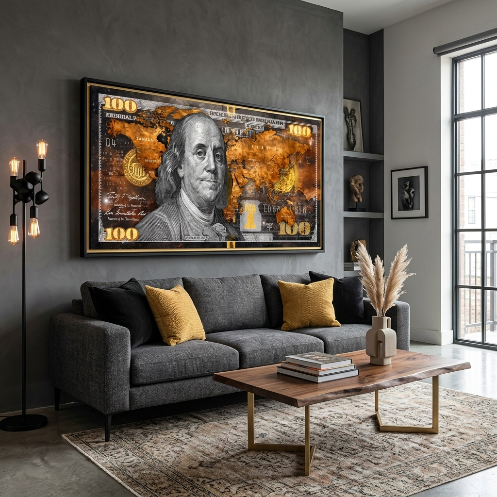 100 $ Pop-Art-Kunstdruck auf Leinwand
