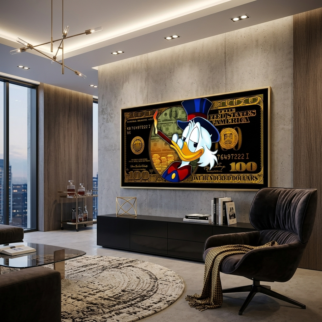 100 $ Pop-Art-Kunstdruck auf Leinwand