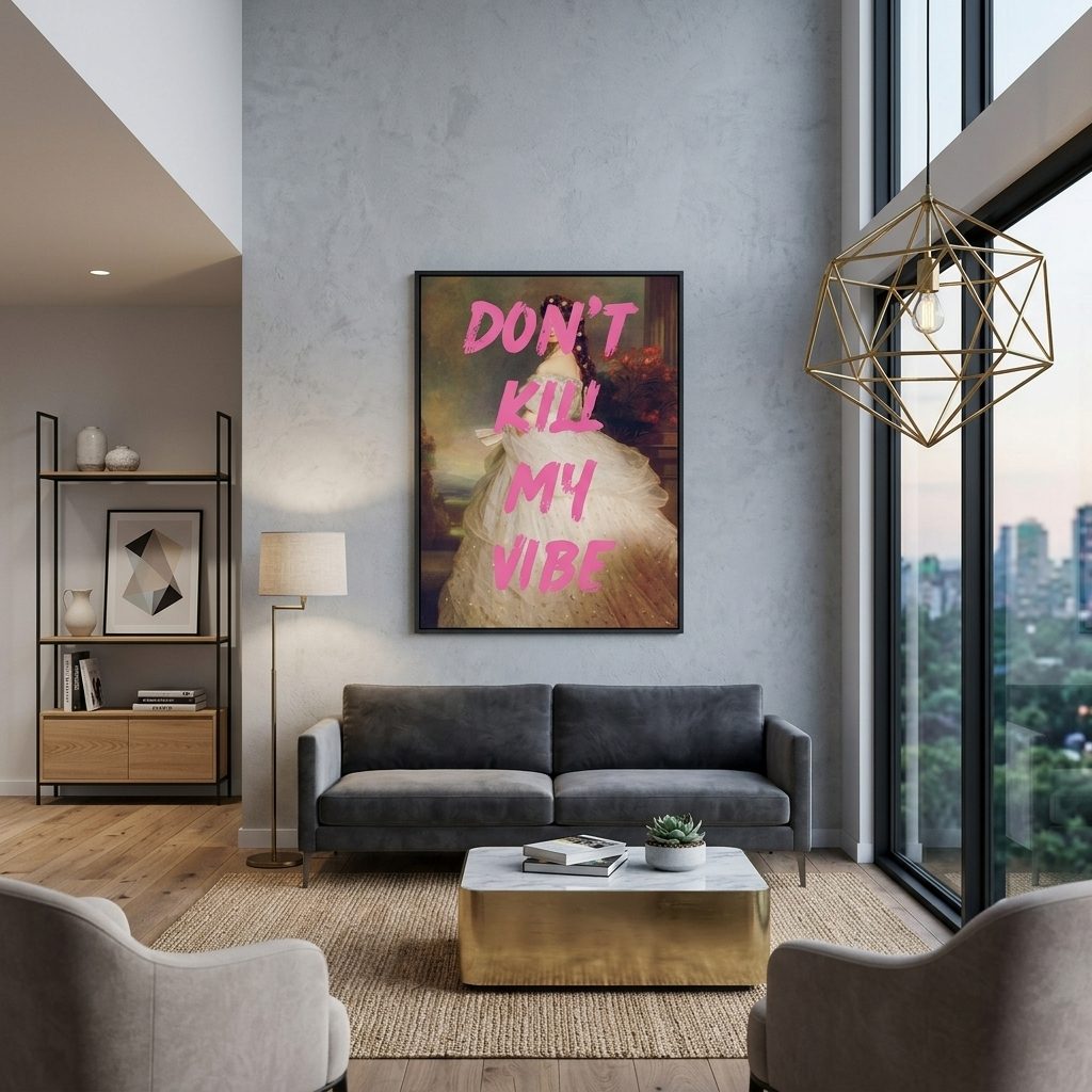 Kunstdruck auf Leinwand, Motiv „Don't kill my vibe“
