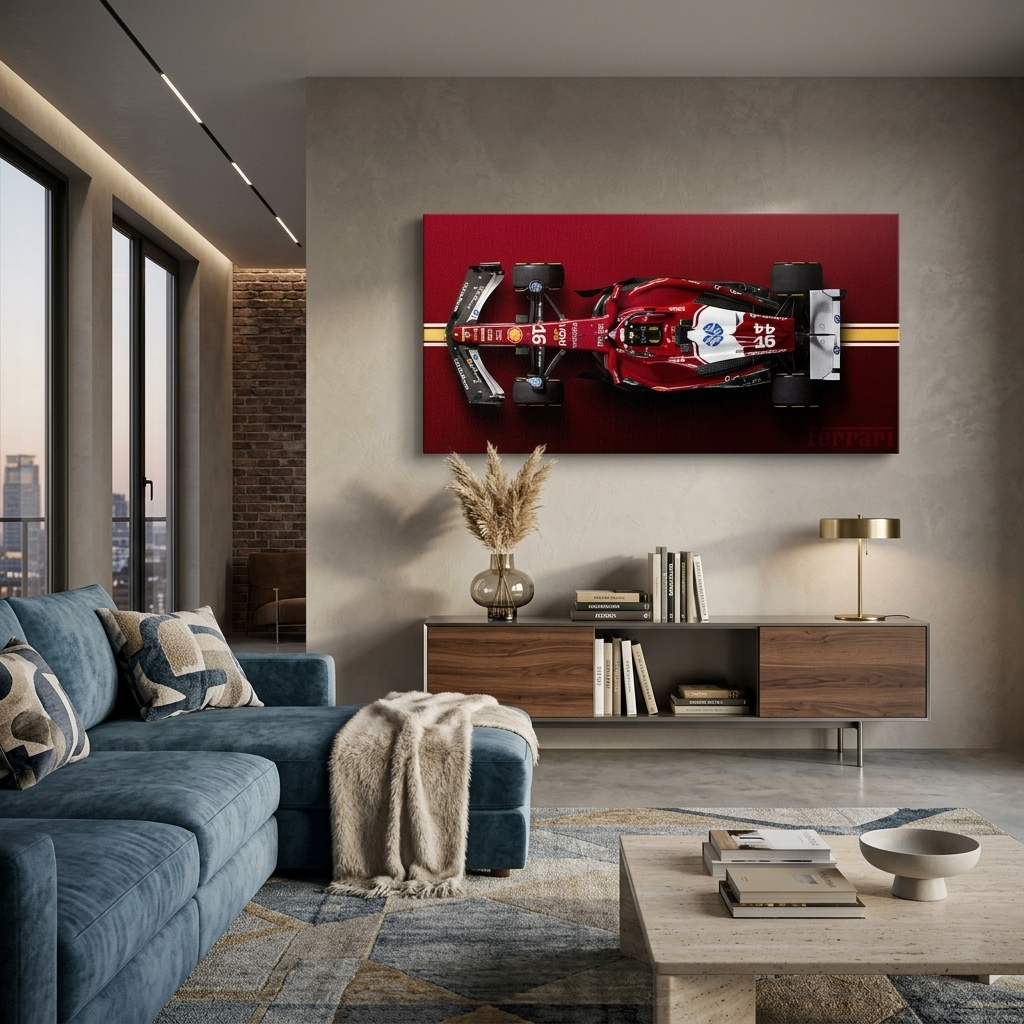 Leinwandbild, Porsche 911, grün, auf grauem Hintergrund