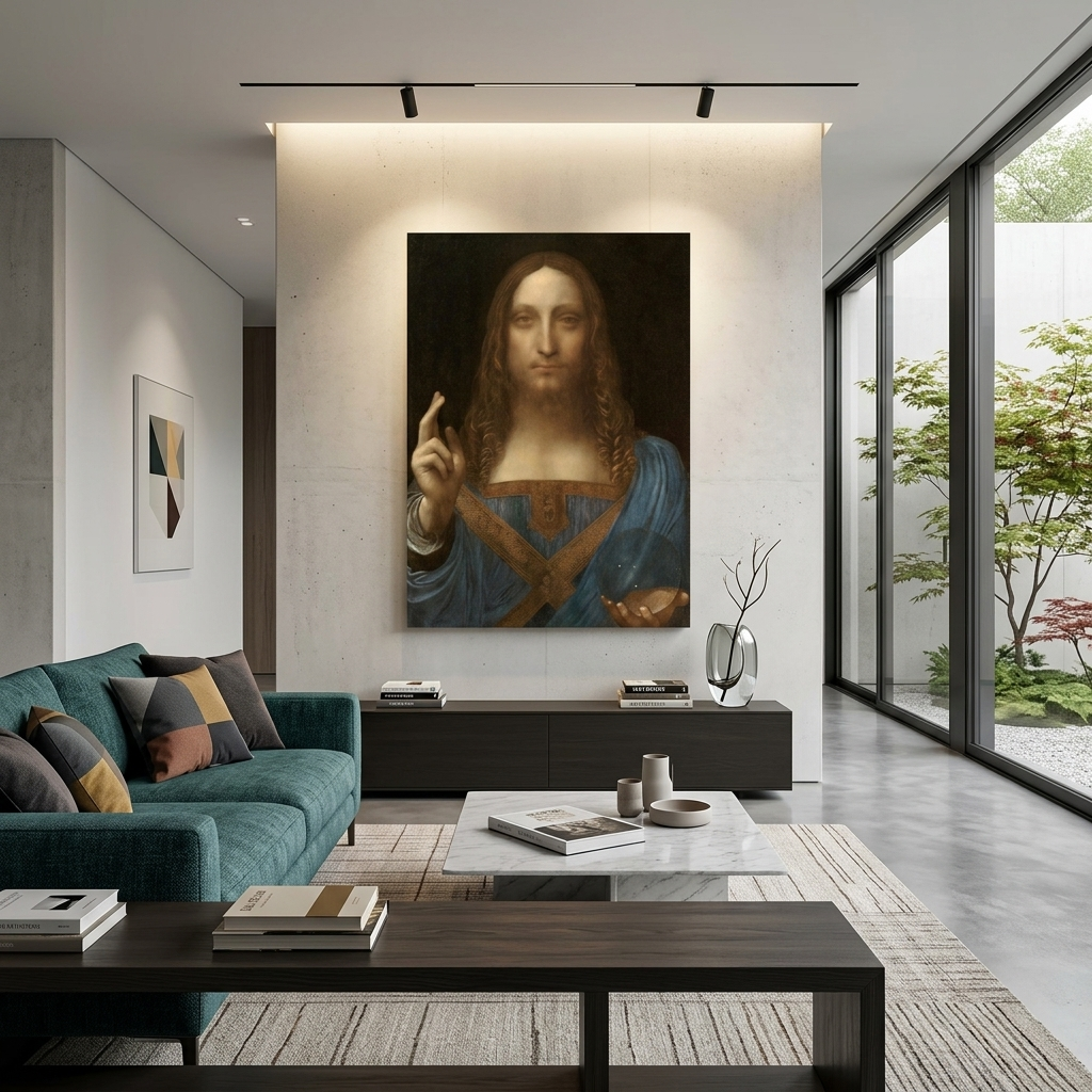 Reproduktion „Retter der Welt“ von Da Vinci, Reproduktion auf Leinwand, Kunstdruck