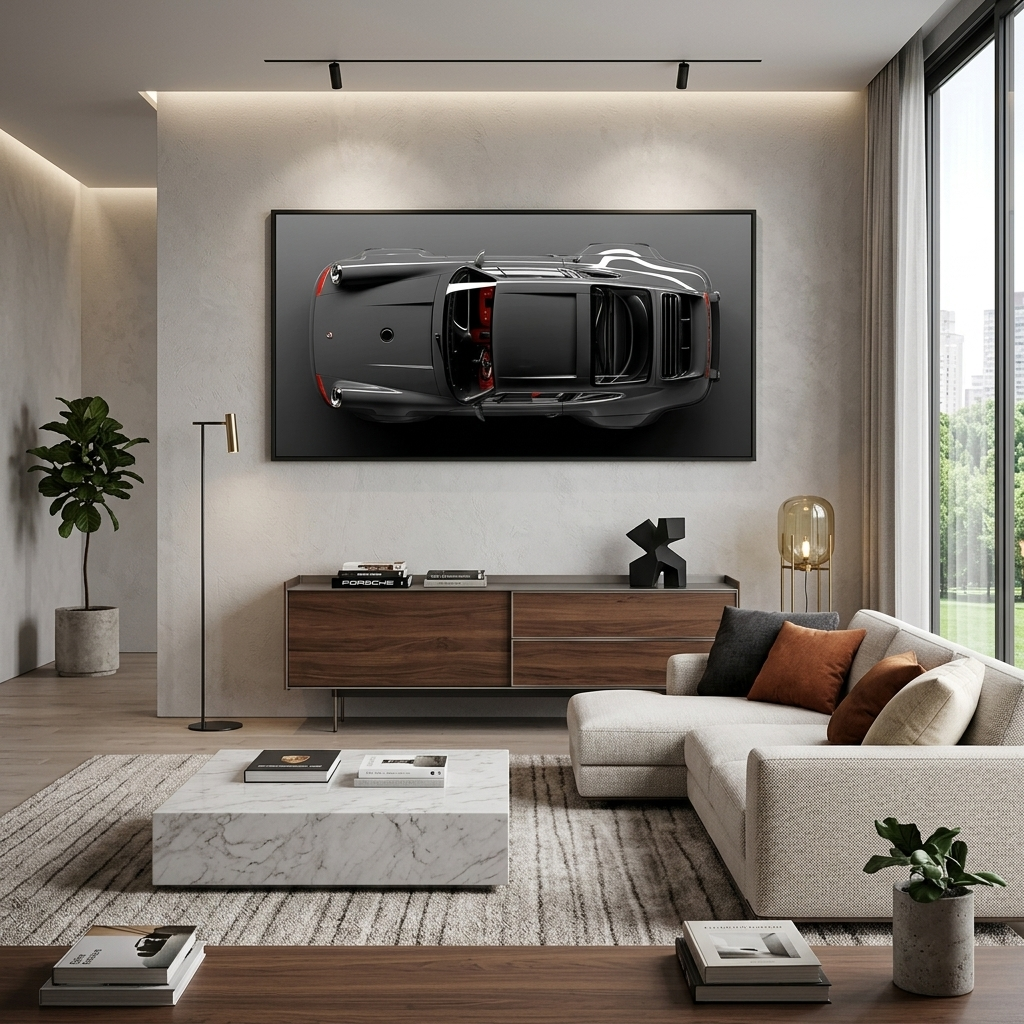 Leinwandbild „Porsche-Draufsicht“