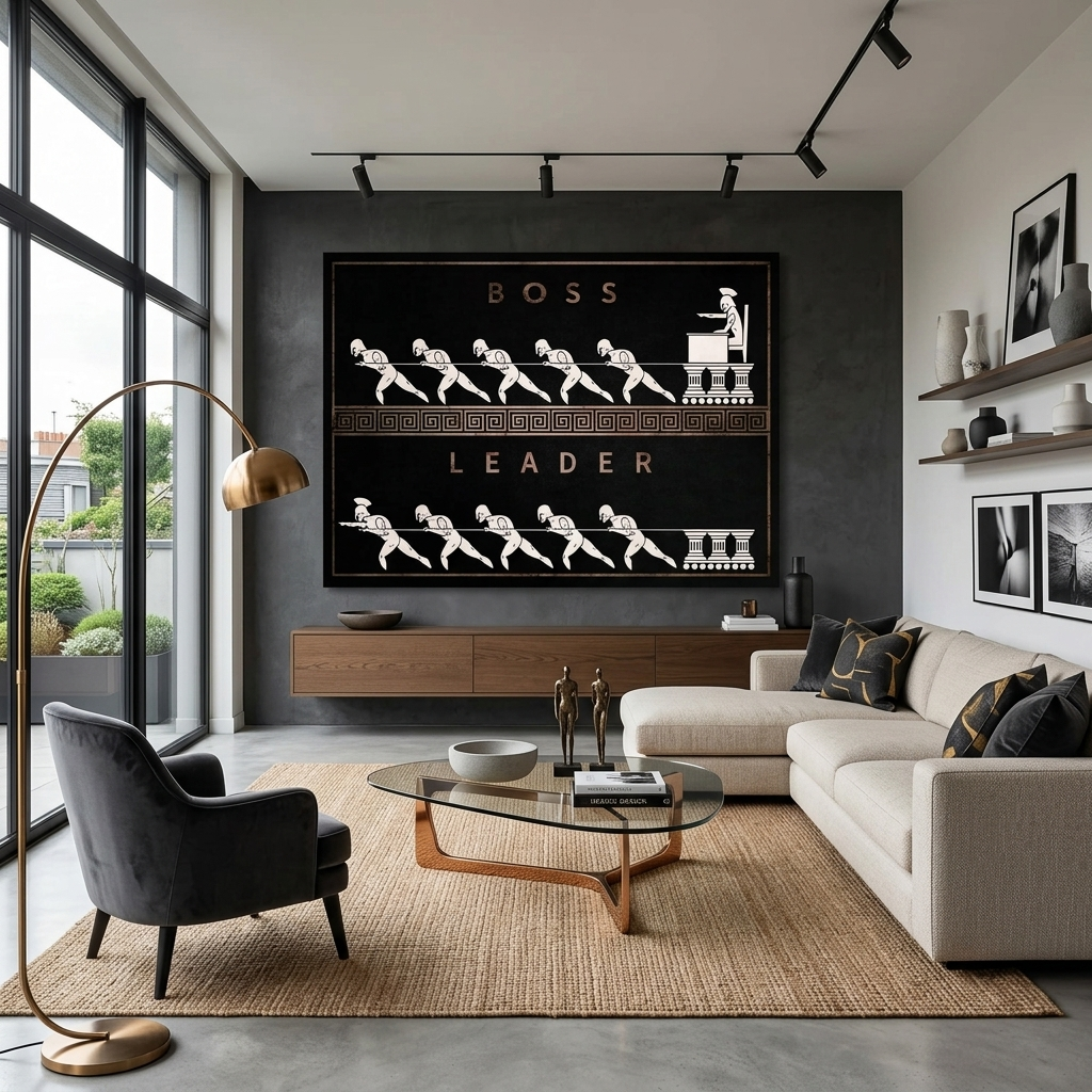 Boss Leader Motivierender Kunstdruck auf Leinwand