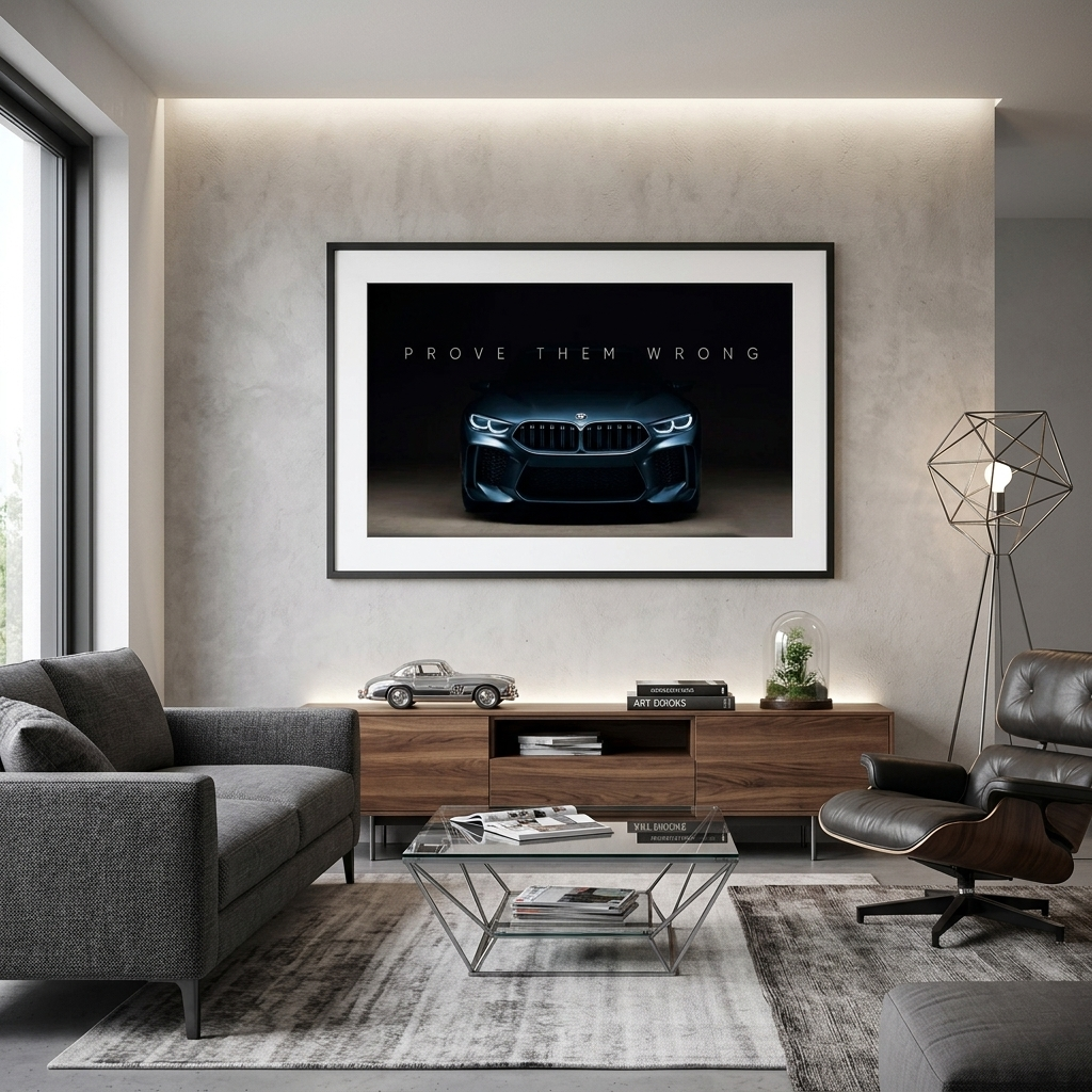 Um zu motivieren, beweisen Sie ihnen das Gegenteil BMW Motivational Canvas Wall Art Print