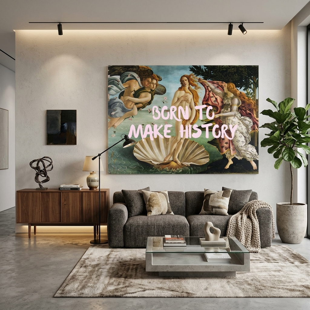 Kunstdruck auf Leinwand, „Born to make history“