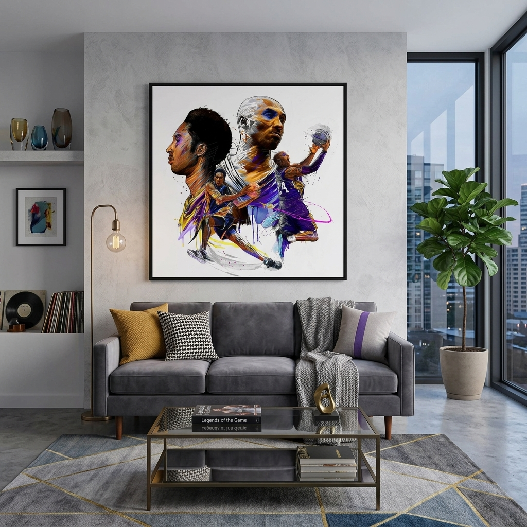 Leinwandbild, Wandbild mit Basketballspieler Kobe Bryant