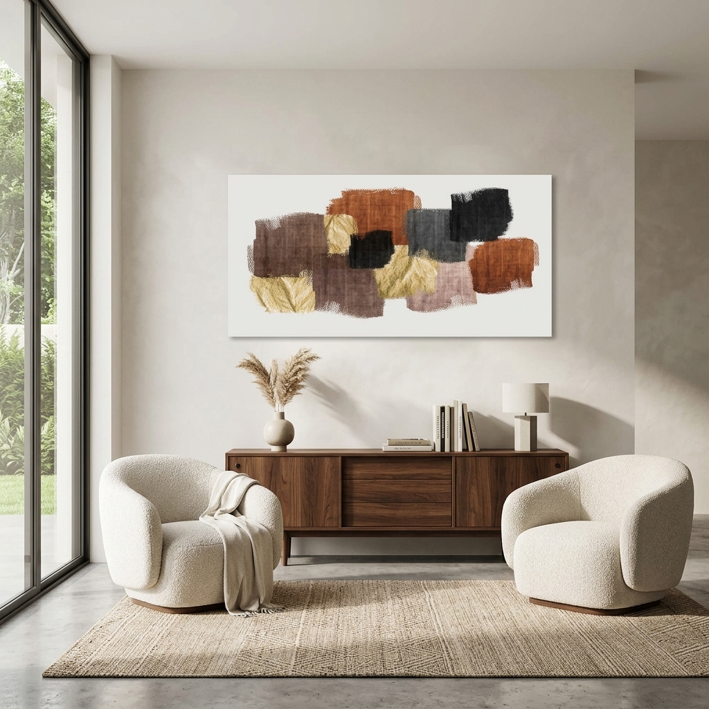 Leinwandbild „Verschiedene Flecken auf weißem Hintergrund“, abstrakter Kunstdruck