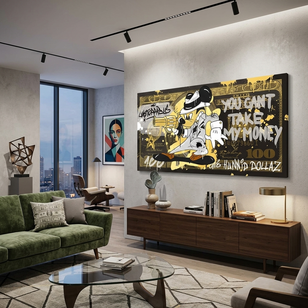 100 $ Pop-Art-Kunstdruck auf Leinwand