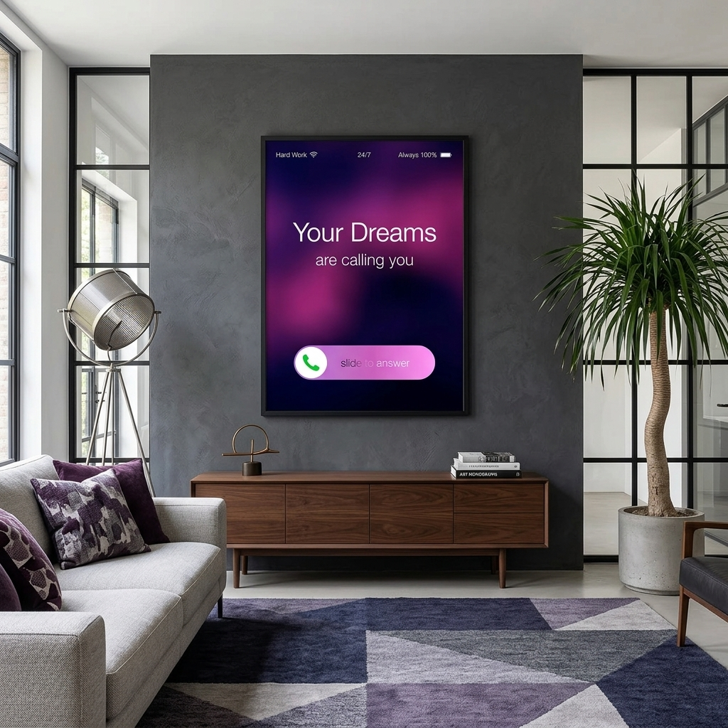 For motivation Your dreams are calling you Motivational Canvas Wall Art Print