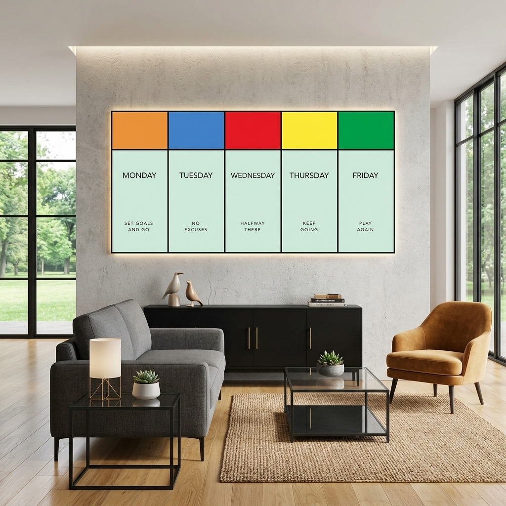 Leinwandbild „Monopoly – Arbeitswoche“