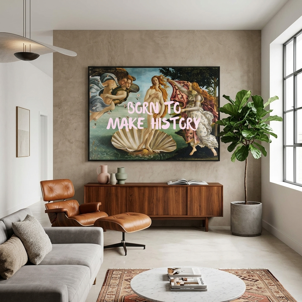 Kunstdruck auf Leinwand, „Born to make history“