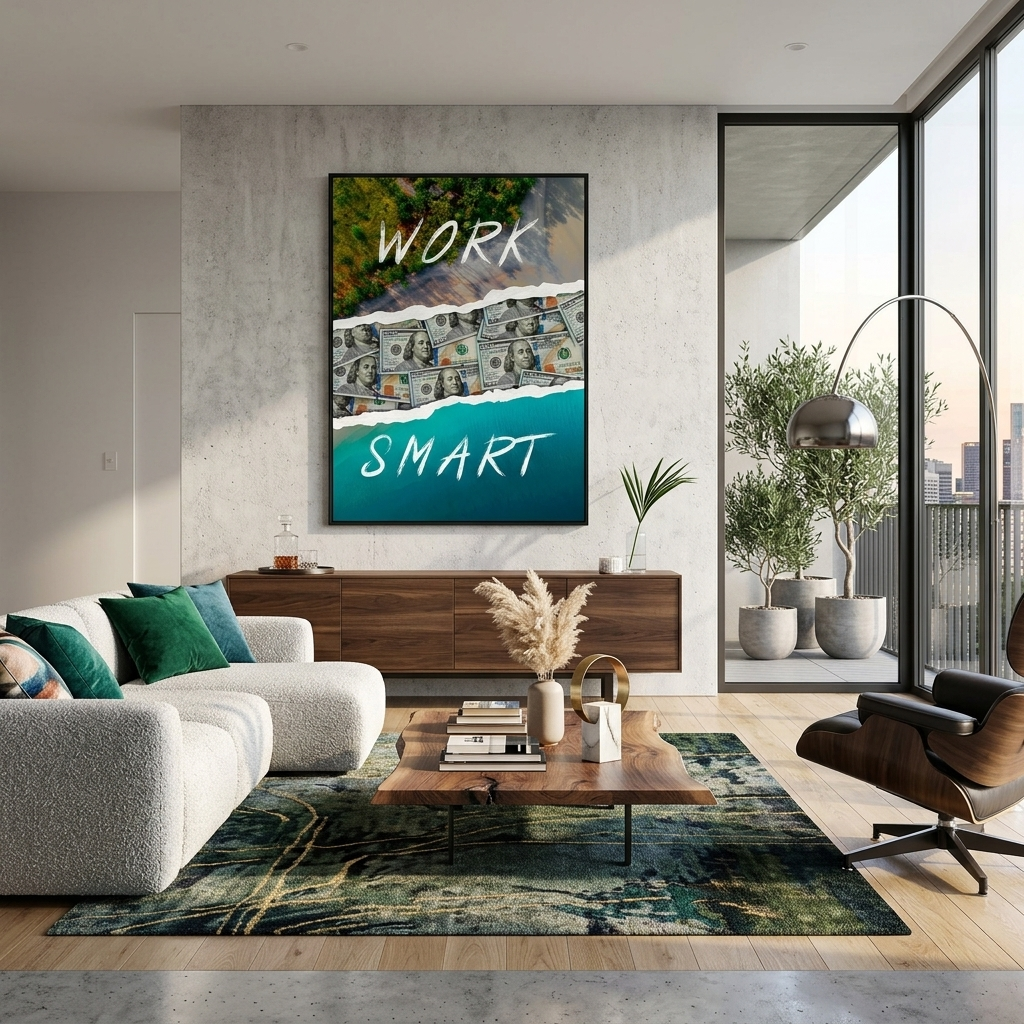 Leinwandbild „Work Smart“, motivierend, Wandbild