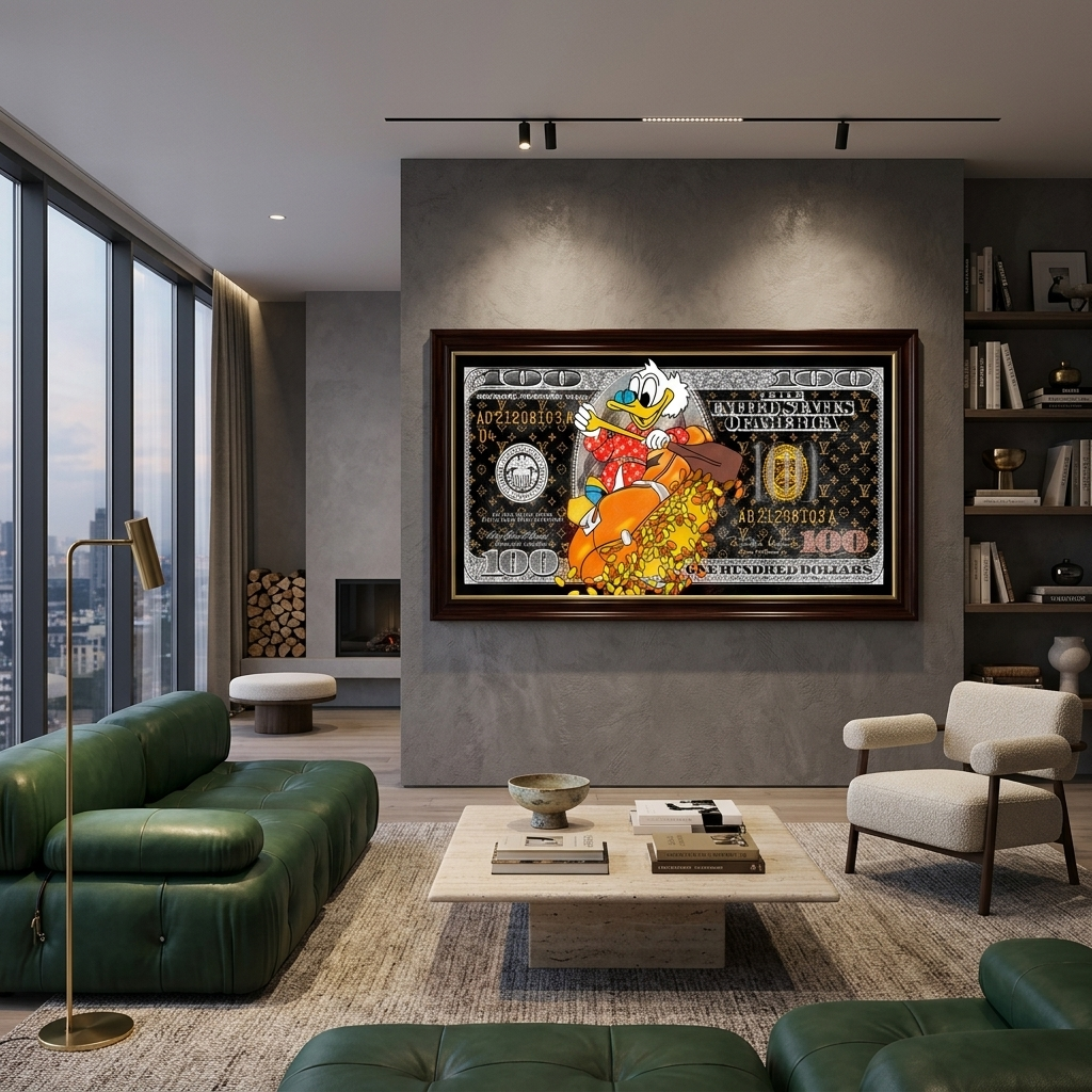 100 $ Pop-Art-Kunstdruck auf Leinwand