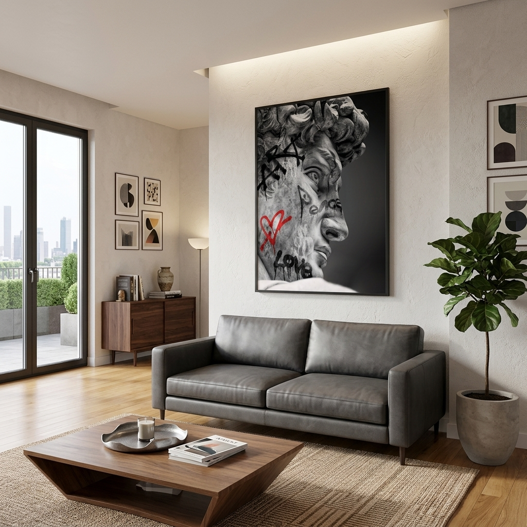 For home statue of David Canvas Wall Art Print