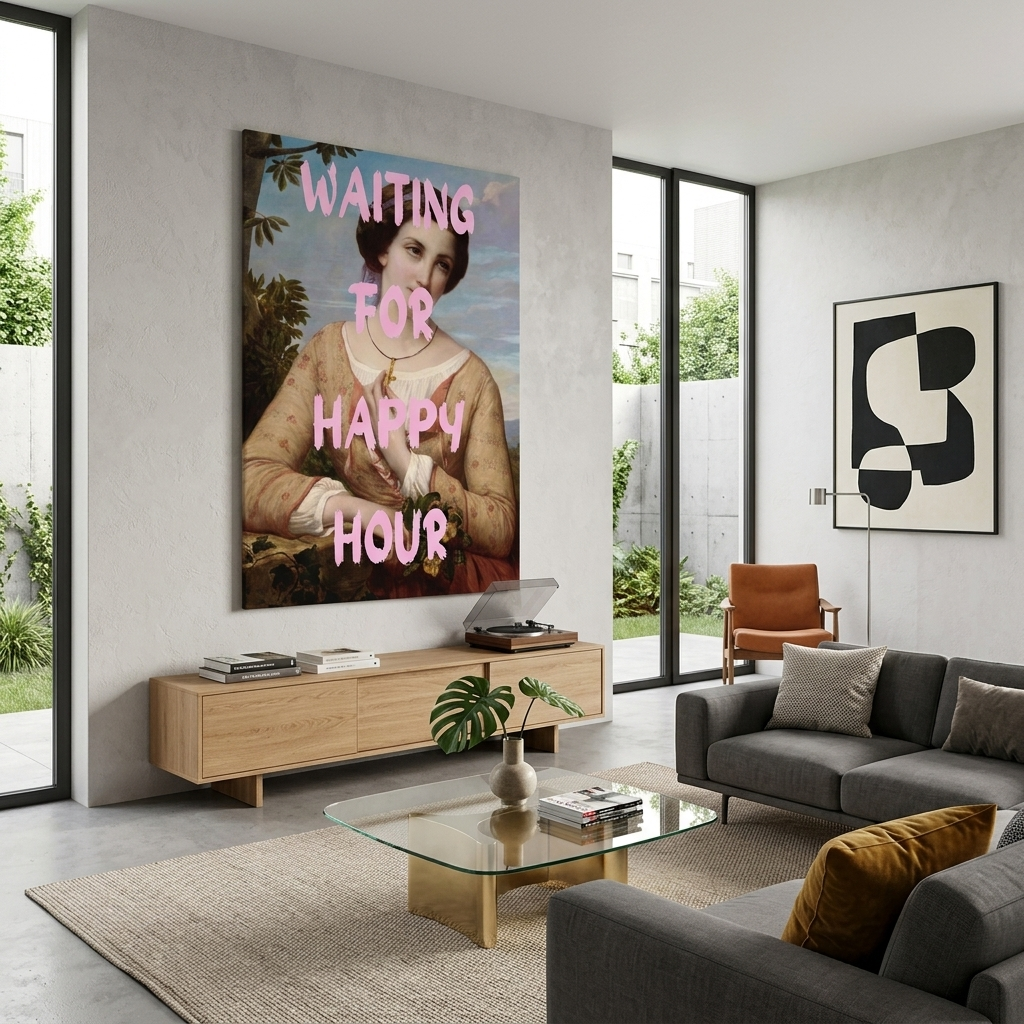 Leinwandbild „Warten auf die Happy Hour“