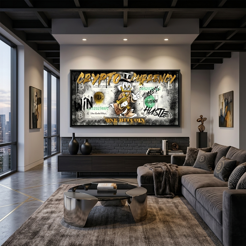 100 $ Pop-Art-Kunstdruck auf Leinwand