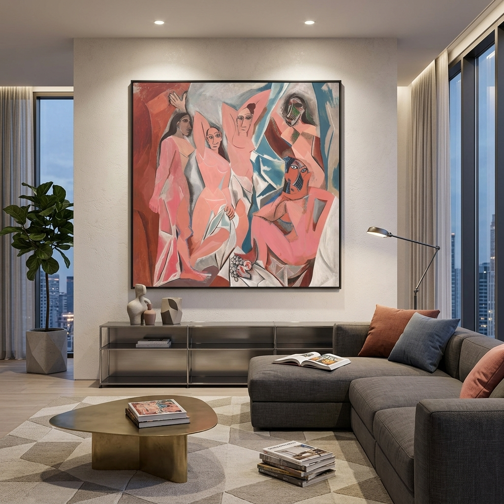 Reproduktion von Pablo Picasso, „Die Jungfrauen von Avignon“, Reproduktion auf Leinwand, Kunstdruck